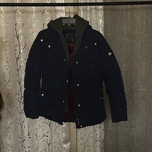 Tommy Hilfiger Dark Blue Puffer Jacket with Hood